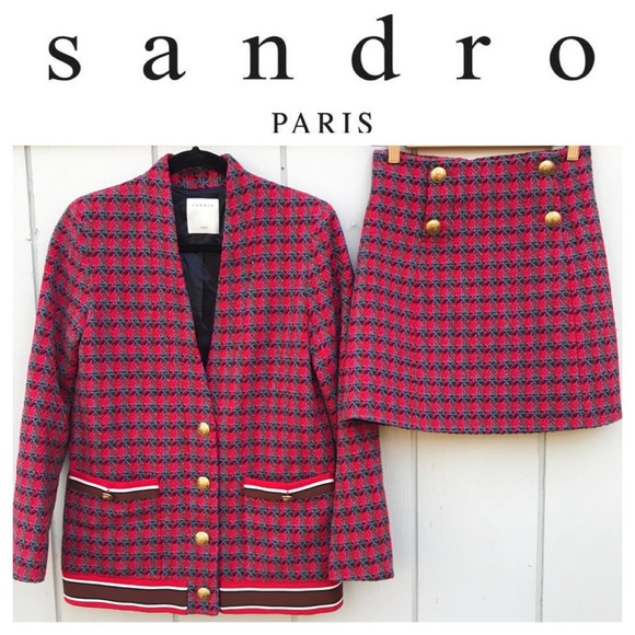 Sandro Paris Red Tweed Suit - Picture 2 of 9